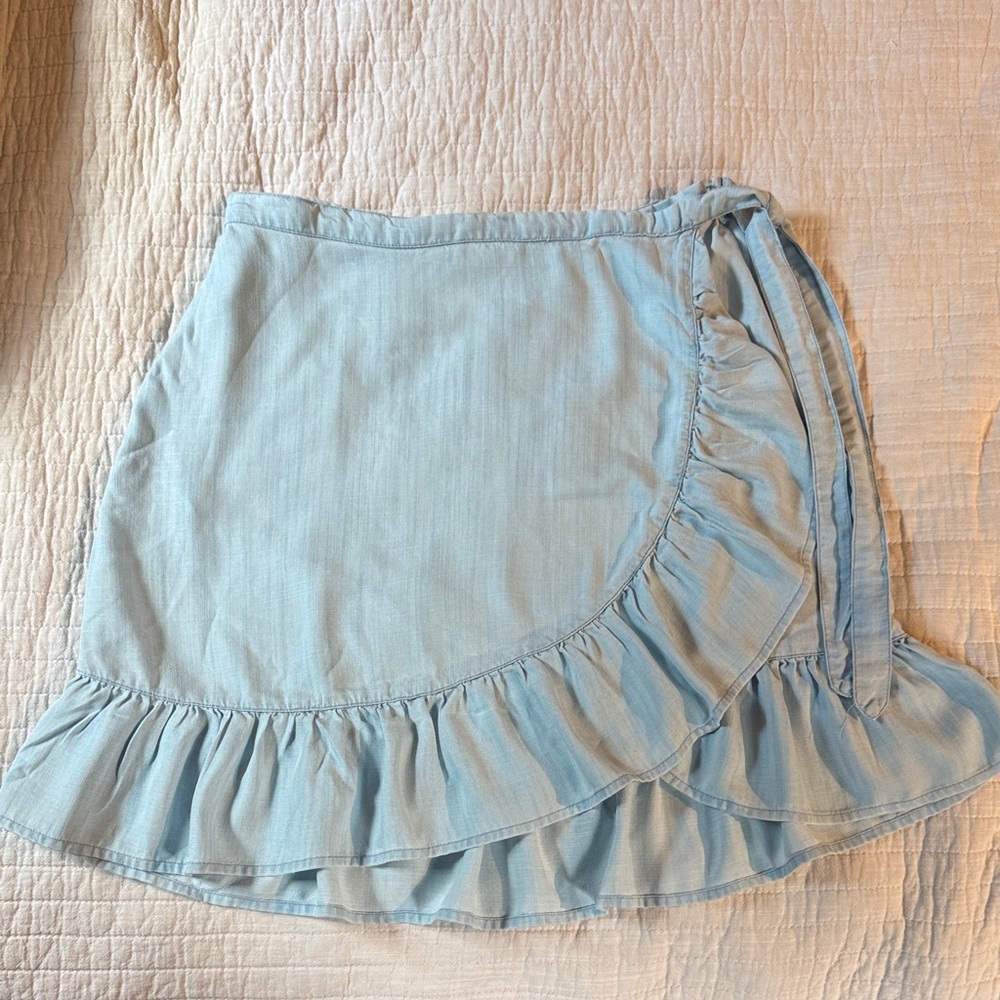 Harper Sky Blue Ruffled Mini Skirt
